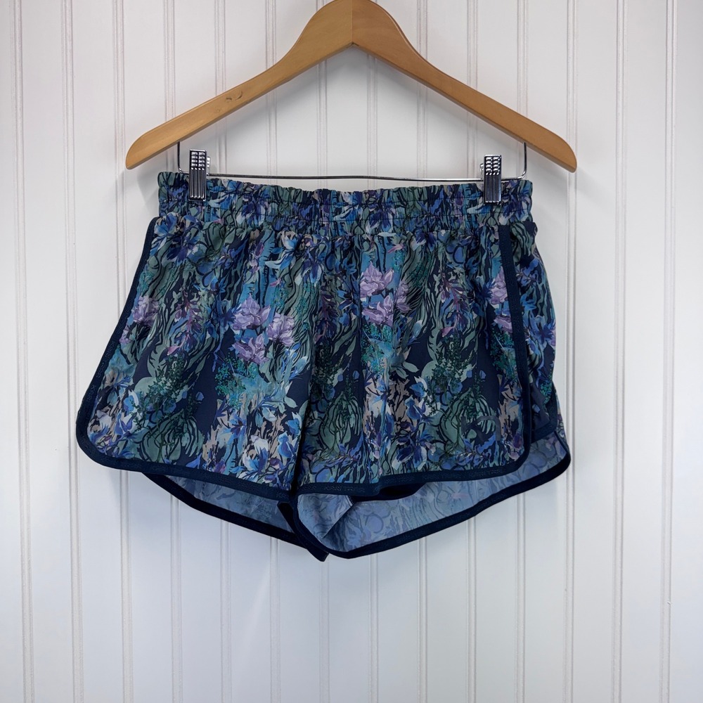 Kari Traa Running Shorts Womens Medium Blue Floral Activewear Gorpcore 623050